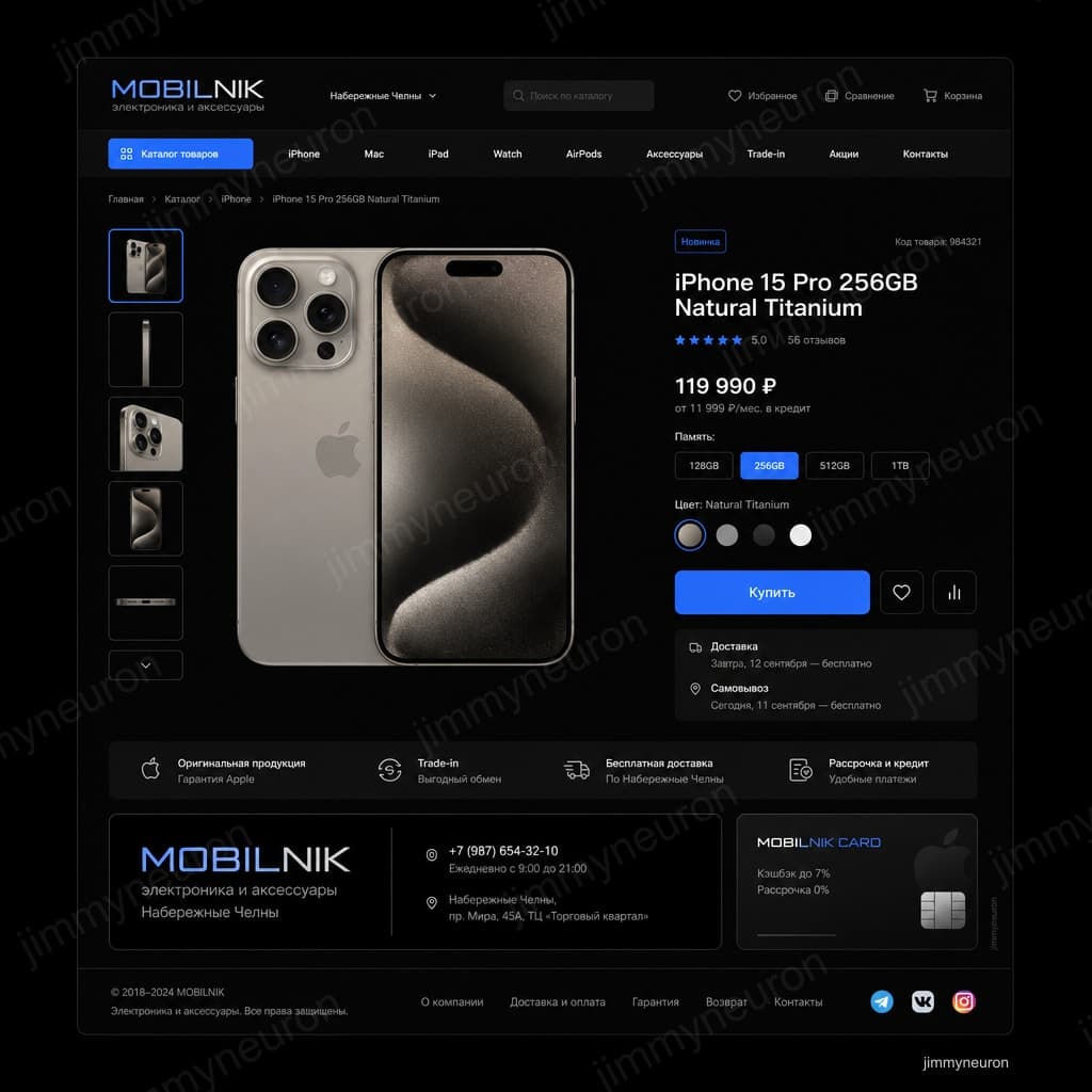 MOBILNIK: Turnkey electronics online store - JimmyNeuron case