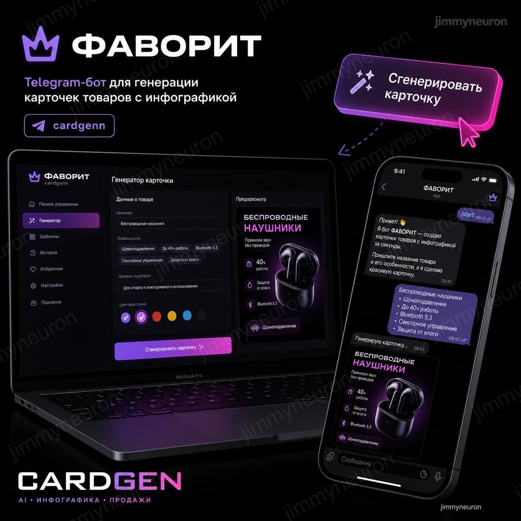 FAVORIT: Telegram bot for marketplace cards - JimmyNeuron case